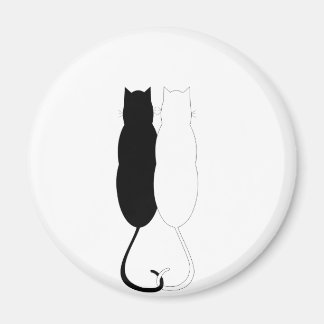 Aimant Chats en ébène et en ivoire