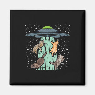 Aimant Chats Enlevés Par Ufo Amusant Alien Space Lover Ho