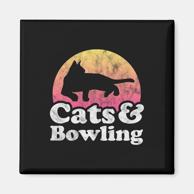 Aimant Chats Et Bowling Homme Ou Femme Chat Et Bowling (Devant)