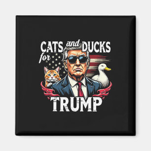 Aimant Chats Et Canards Pour Trump 2024 Drôle Trump Vance