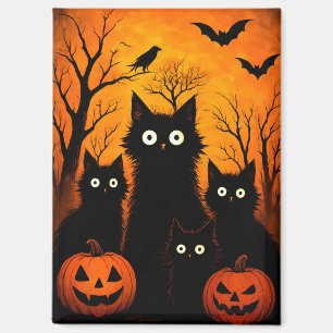 Aimant Chats et Chauves-Souris effrayants pour Halloween