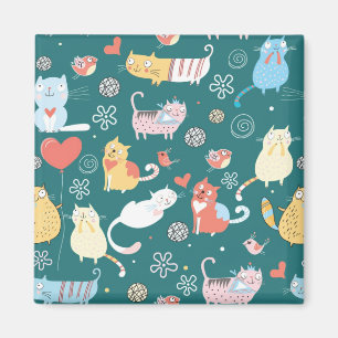 Aimant Chats et oiseaux