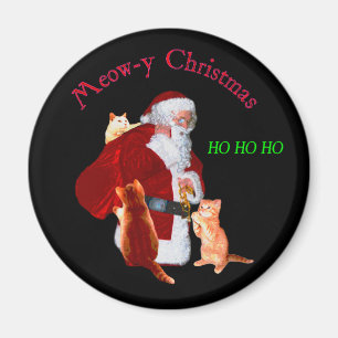 Aimant Chats et Père Noël