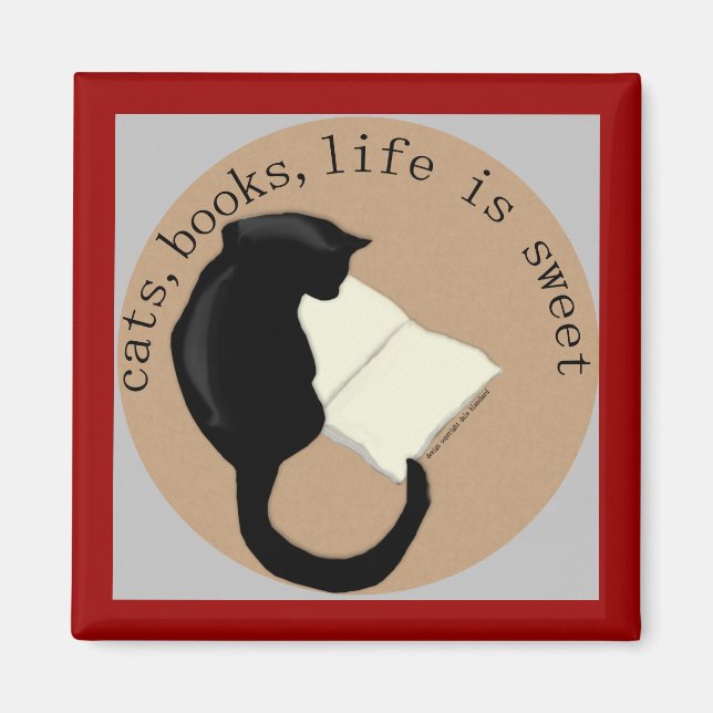 Aimant Chats, Livres, La vie est douce v2 (Devant)