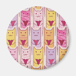 Aimant Chats mignons avec les coeurs affectueux