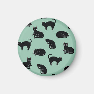 Aimant Chats noirs Motif sans couture