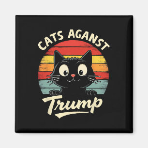 Aimant Chats noirs rétro contre Trump 3