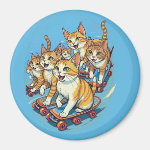 Aimant Chats planchistes en mouvement