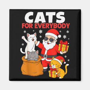 Aimant Chats pour tout le monde drôle de Noël Chat Xmas S