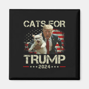 Aimant Chats Pour Trump 2024 - Votez Drôle Pour Trump - C