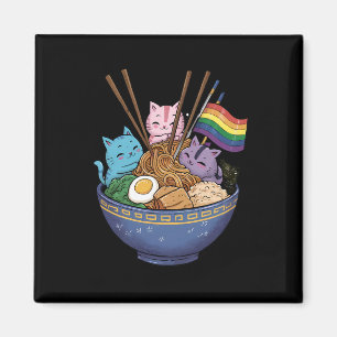 Aimant Chats Ramen Drapeau Arc-en-ciel Anime Mois de la f