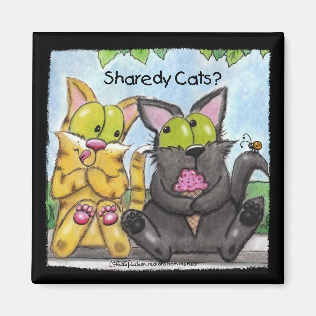 Aimant Chats Sharedy - Silencieux et pourri (Devant)