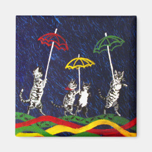 Aimant Chats sous la pluie