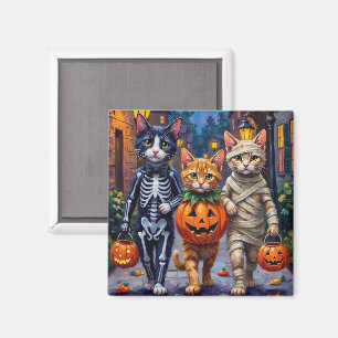 Aimant Chats Tuxedo faisant Trick-or-Treating dans un cos