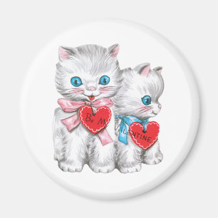 Aimant Chats vintages de la Saint Valentin, Fluffy Kitten