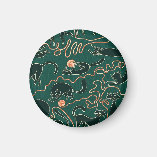 Aimant Chats Vintages : Doodle Motif transparent (Devant)