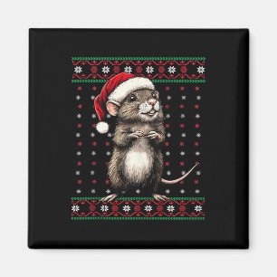 Aimant Chaud de Noël moche Rat Lover Santa Hat Funny H