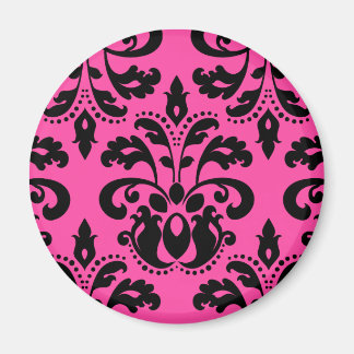 Aimant Chaud rose et noir joli damas victorien
