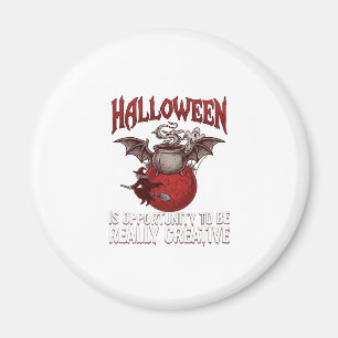 Aimant Chaudron à ailes de chauve-souris d'Halloween Sorc