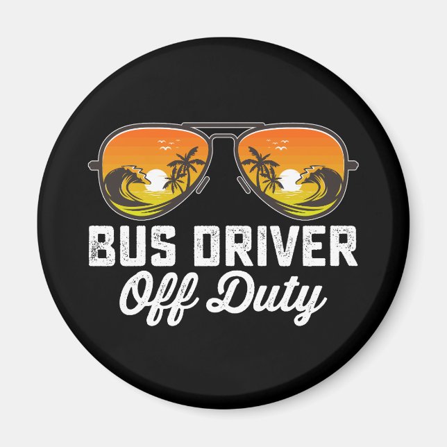 Aimant Chauffeur de Bus Hors Service Lunettes de Soleil D (Devant)