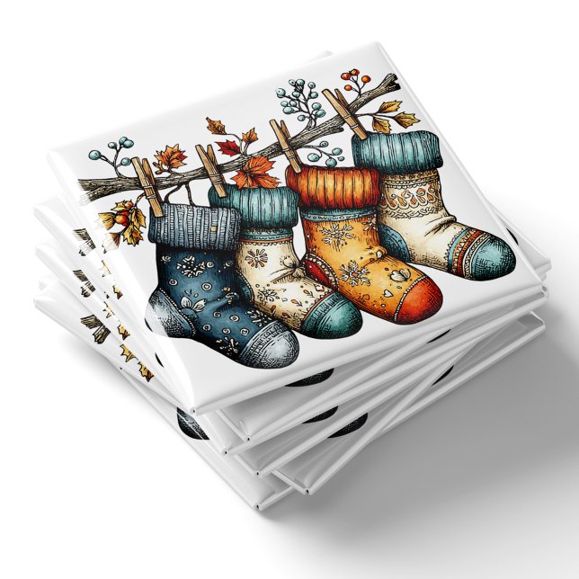 Aimant Chaussettes de Noël | Aimant de Noël (Christmas Stockings Magnet | Christmas Magnet by PiggyPrint Sticker. by PiggyPrint Sticker. )