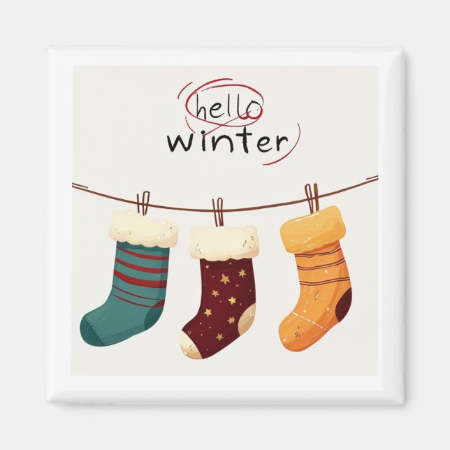 Aimant chaussettes de Noël cadeaux  (Devant)