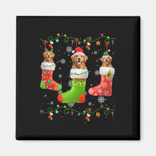 Aimant Chaussettes de Noël Golden Retriever Chien Lumière