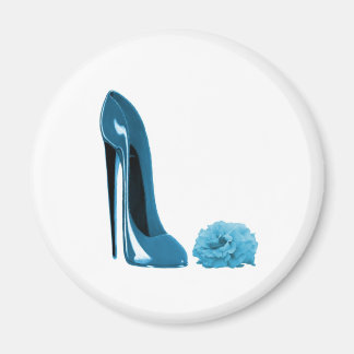 Aimant Chaussure et Rose Periwinkle Blue Stiletto
