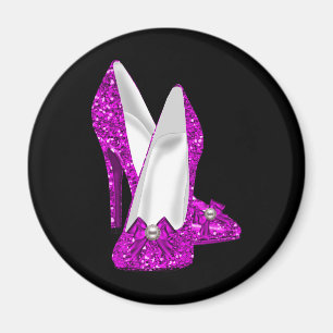 Aimant Chaussures à talons hauts Stileto Paillettes Rose