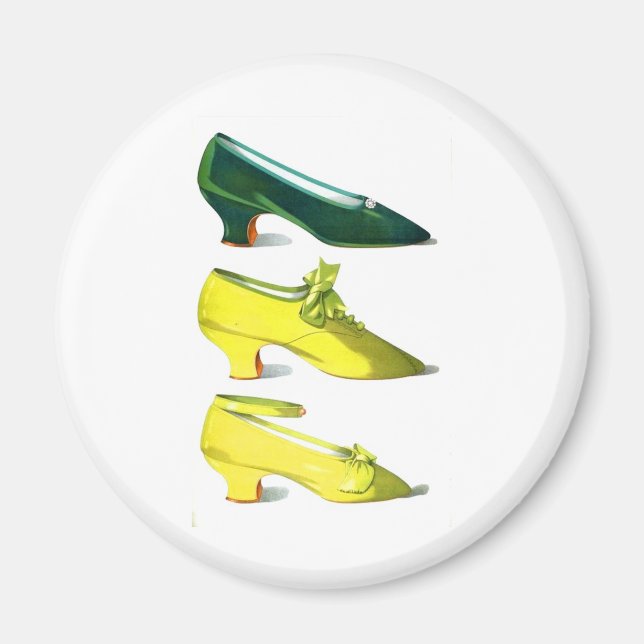Aimant Chaussures jaune et verte (Devant)