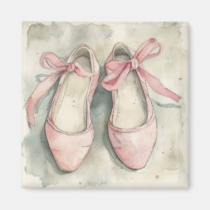Aimant Chaussures plates de ballet à ruban rose pastel vi