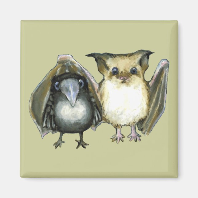 Aimant chauve-souris et corbeau (Devant)
