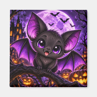 Aimant Chauve-souris gothique violette mignonne Halloween