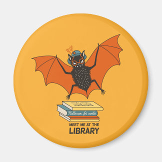 Aimant Chauve-souris lectrice | Bibliothécaire fantaisist
