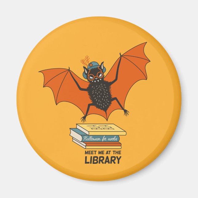 Aimant Chauve-souris lectrice | Bibliothécaire fantaisist (Devant)
