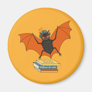 Aimant Chauve-souris lectrice | Bibliothécaire fantaisist