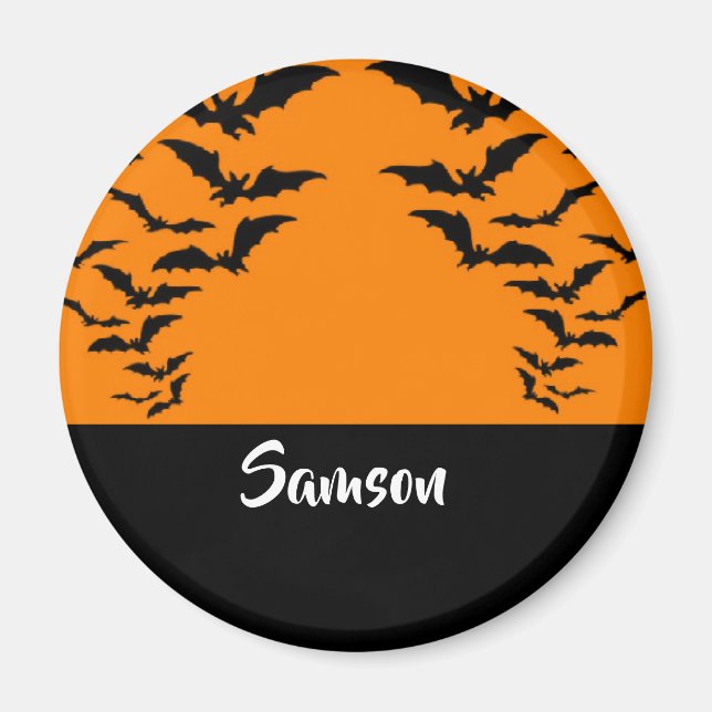 Aimant Chauve-souris sur orange (Devant)
