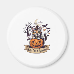 Aimant Chauves-souris Chats Citrouilles Halloween Sorcièr