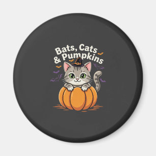 Aimant Chauves-souris de Halloween Chats et Citrouilles C