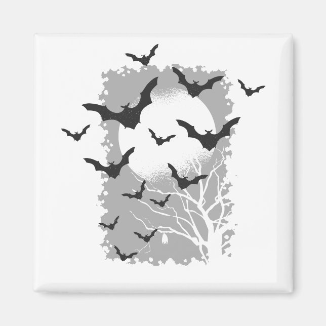 Aimant Chauves-souris Halloween Silhouette Noires Vampire (Devant)
