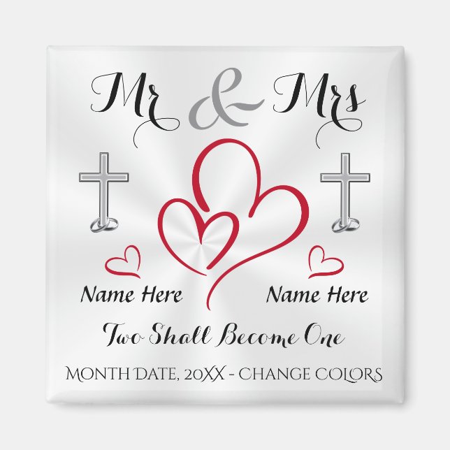 Aimant Cheap Christian Wedding Favors PERSONALIZED (Devant)