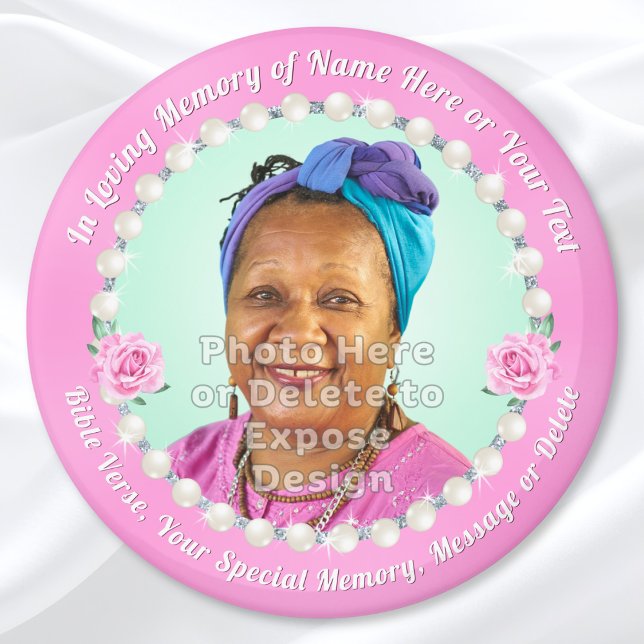 Aimant Cheap Funeral Souvenirs, Personalized and Photo (Cheap funeral souvenirs. Memorial magnets with photo. Personalized, memorial keepsakes for mom, her.)