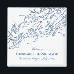 Aimant Chebeague Island Maine Map Mariage élégant Favor<br><div class="desc">Commande rapide et facile ! Ces magnets de carte Chebeague Island, Maine sont parfaits pour accueillir vos invités hors de la ville avec des cadeaux de bienvenue, ou les customiser pour votre mariage. Déplacez le coeur en cliquant sur "Editer à l'aide de l'outil de conception" sous "Personnaliser". La carte comprend...</div>
