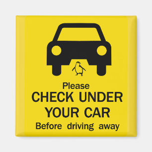 Aimant Check Under Car Sign, Australie
