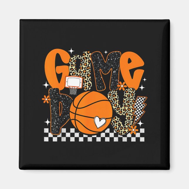 Aimant Checkered Game Day Basketball Srts Lover Men Women (Devant)