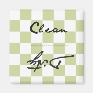 Aimant Checkered pâlissez - propre ou sale vert