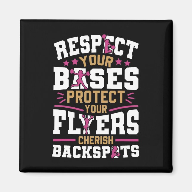 Aimant Cheer Cheerleading Respectez vos Ses Protégez votr (Devant)
