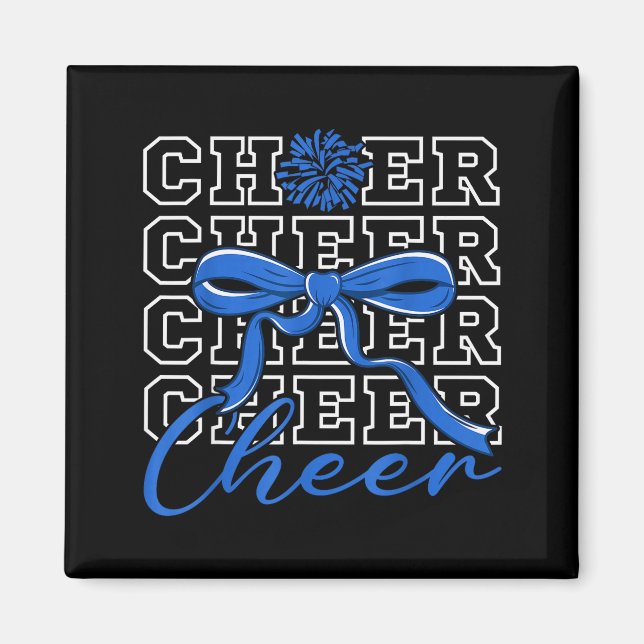 Aimant Cheerleading Acclamation Bleu Coquette Arc Cheerle (Devant)