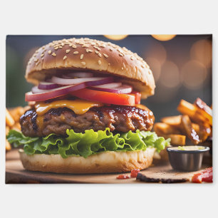 Aimant Cheeseburger et frites