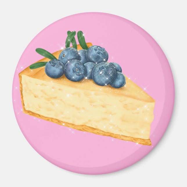 Aimant cheesecake aux bleuets (Devant)